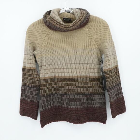 Alexandra Bartlett Sweaters - Alexandra Bartlett Sweater Womens Medium Brown Ombre Cowl Neck Lambswool Angora